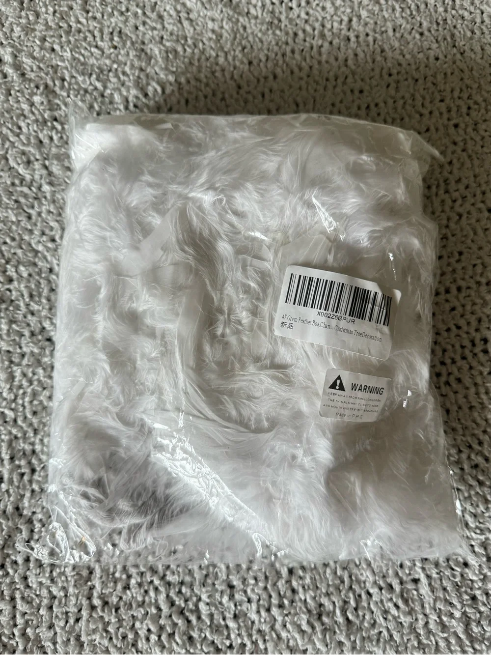 White Faux Feather Boa - Soft Holiday Accent